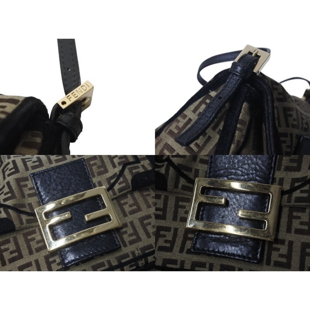 Fendi canvas Zucca Bucket black handbag brown Mamma - Picture 6 of 10